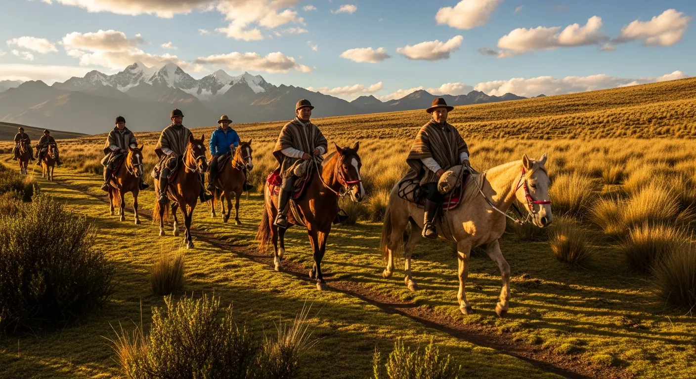 Peruvian Paso horse and rider in the Sacred Valley