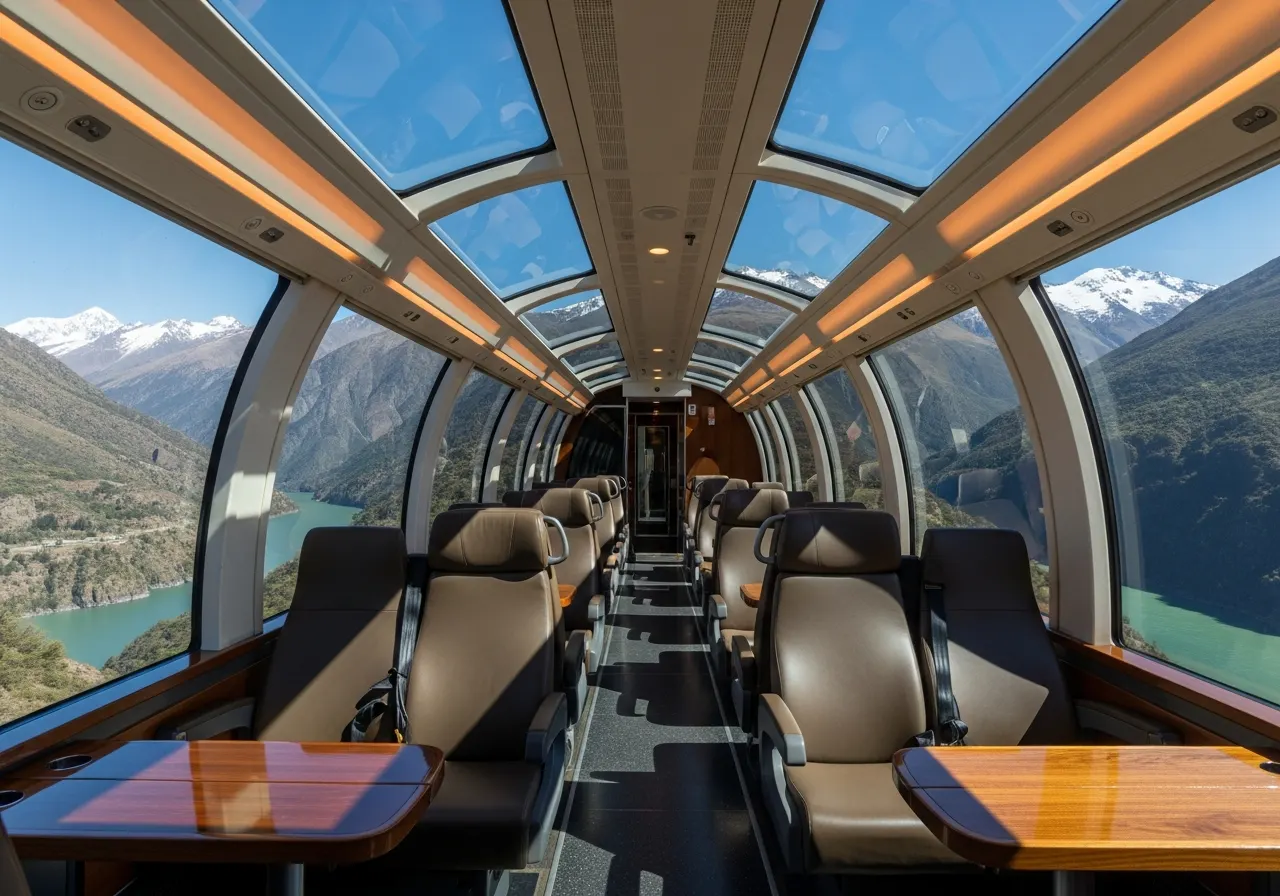 Glass-domed panoramic carriage of the Vistadome Observatory train